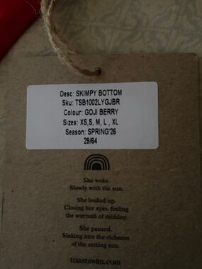 Toast Swim Skimpy Bikini Bottom, size small